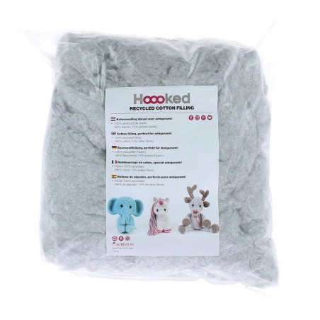 Algodón para relleno reciclado gris - Hoooked
