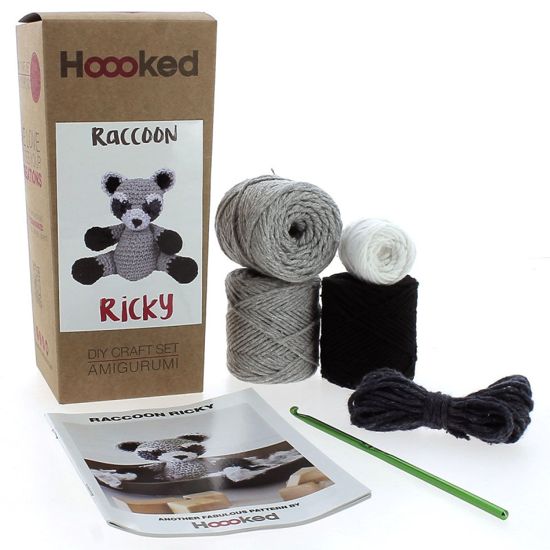 Kit de Amigurumi - Mapache Ricky - Hoooked