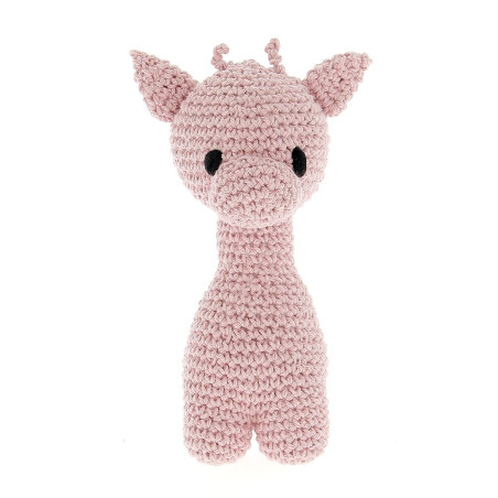 Kit Amigurumi Jirafa Ziggy tonos rosa palido - Hoooked