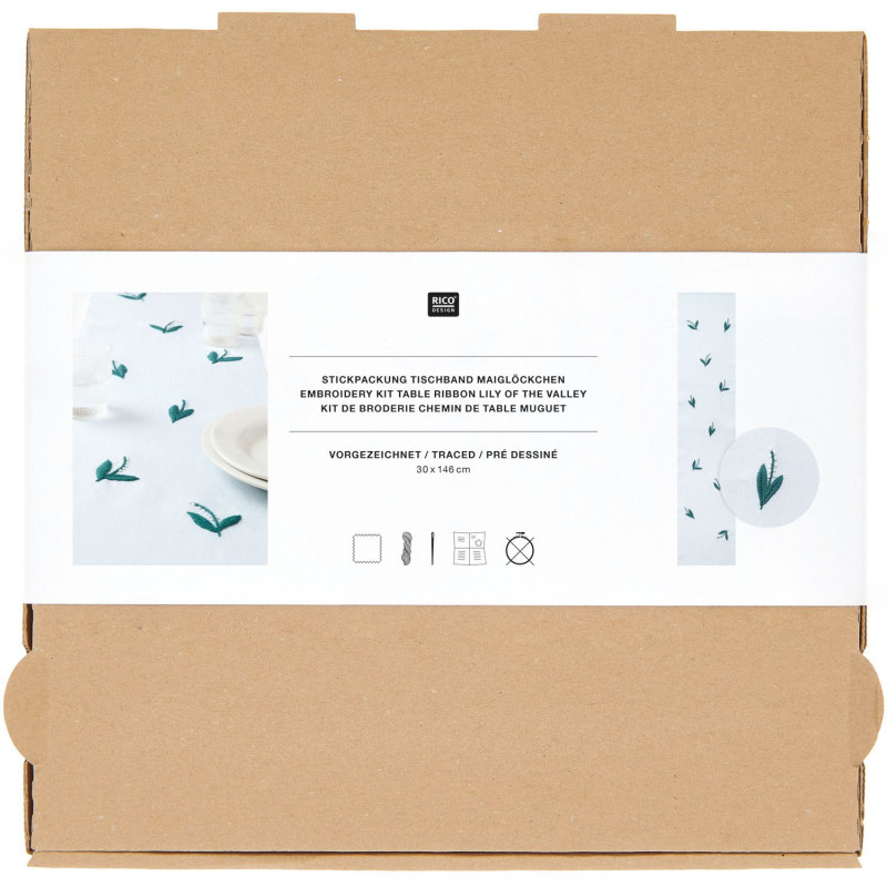 Kit de bordado camino de mesa Lily of the Valley - Rico Design