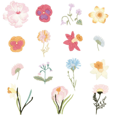 Kit Stick & Stich  Flores de Primavera - Rico Design