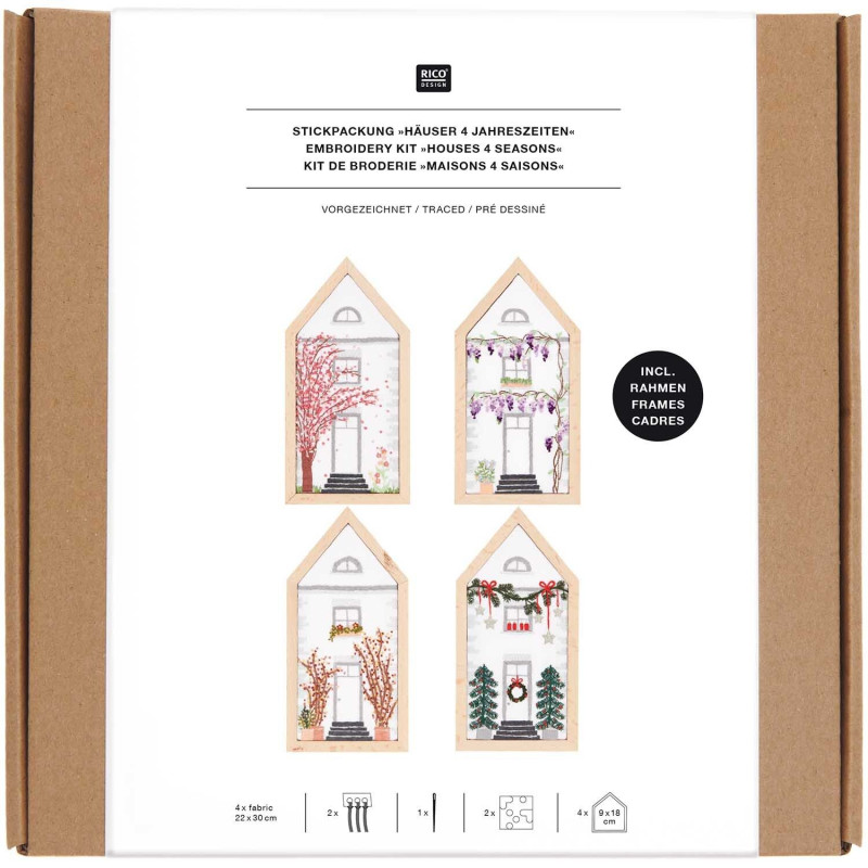 Kit bordado casas 4 estaciones pequeño pre-dibujado
9x18cm - Rico Design