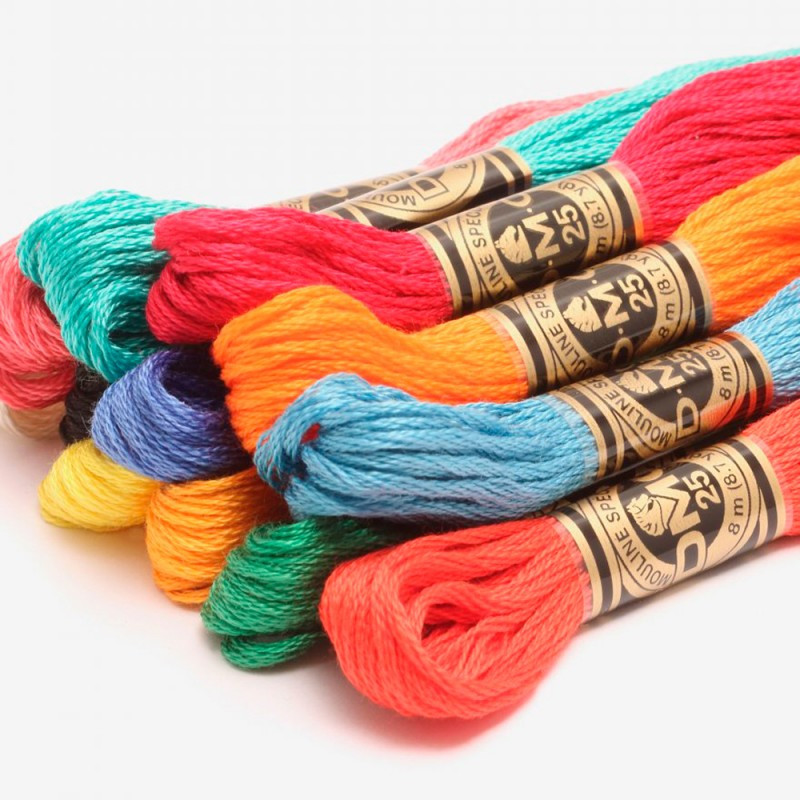 Pack de 12 hilos Mouliné colores PASION - DMC