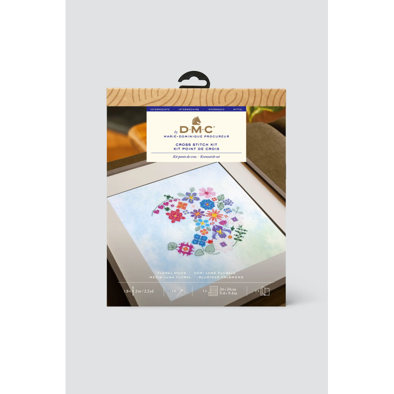 Kit de punto de cruz Media Luna Floral -DMC